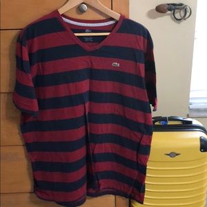 Blue and red striped shirt